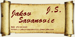 Jakov Savanović vizit kartica